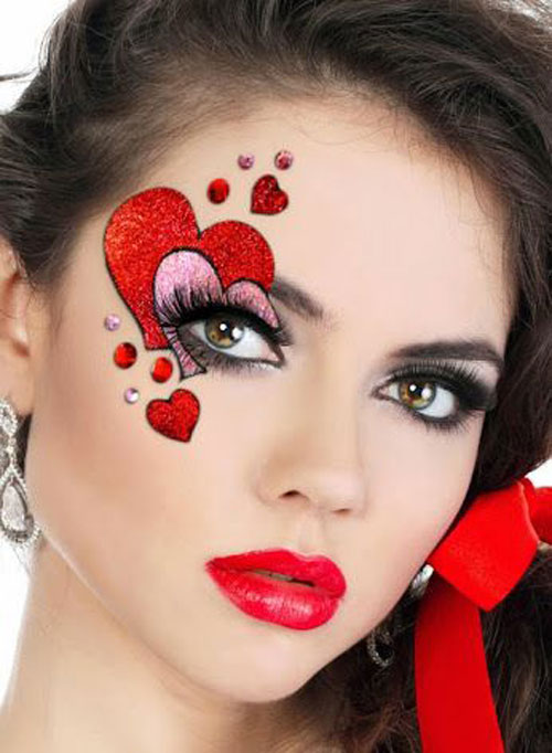 20 Valentine's Day Face Makeup Ideas, Looks & Trends 2016